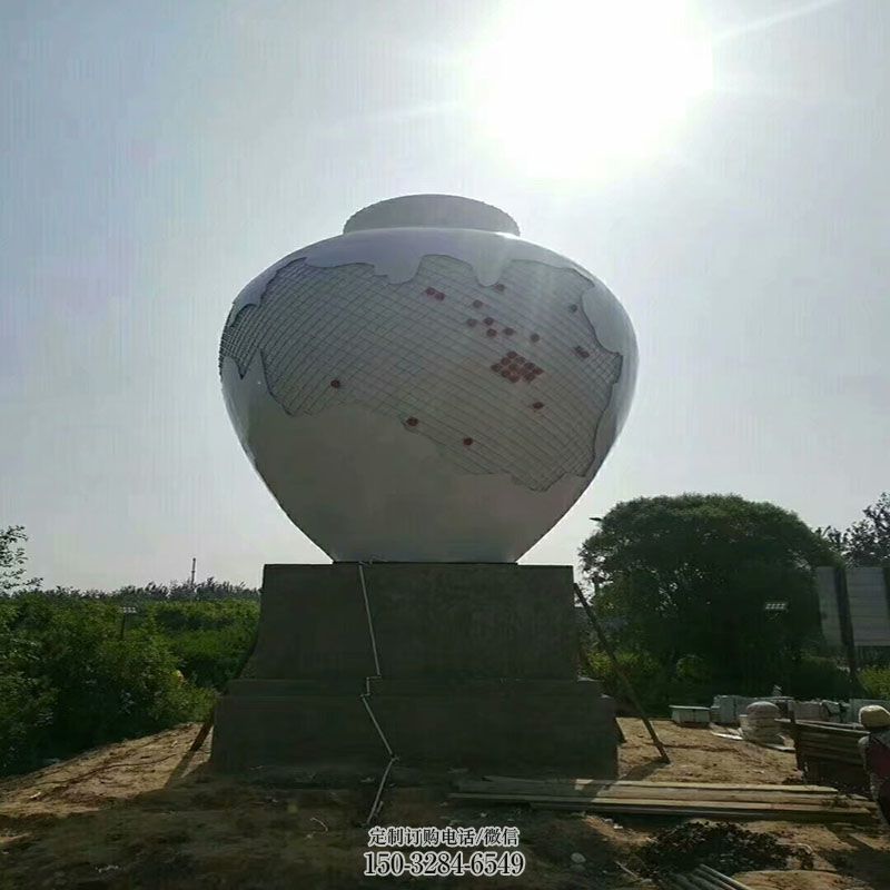 白钢瓶子雕塑 公园景观雕塑供求 现代不锈钢瓶子定制