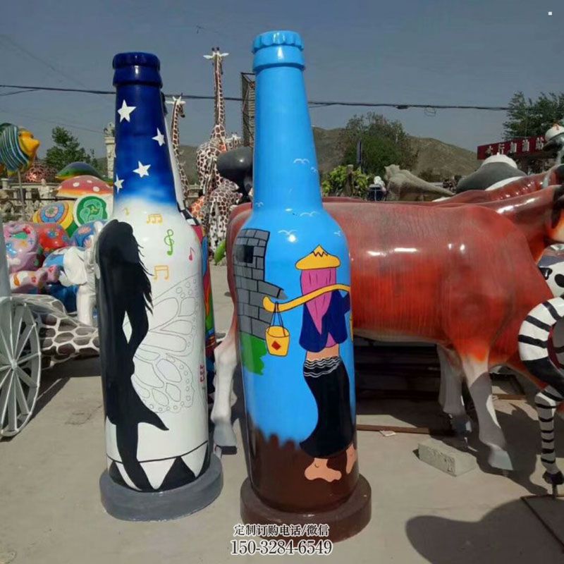中式啤酒瓶雕塑 园林景观瓶子雕塑精选 园林雕塑摆件订做