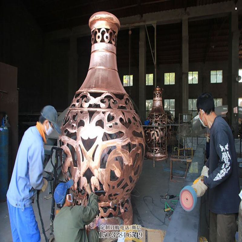 大型铜花瓶雕塑 户外雕塑摆放制作 广场花瓶铜雕塑供求