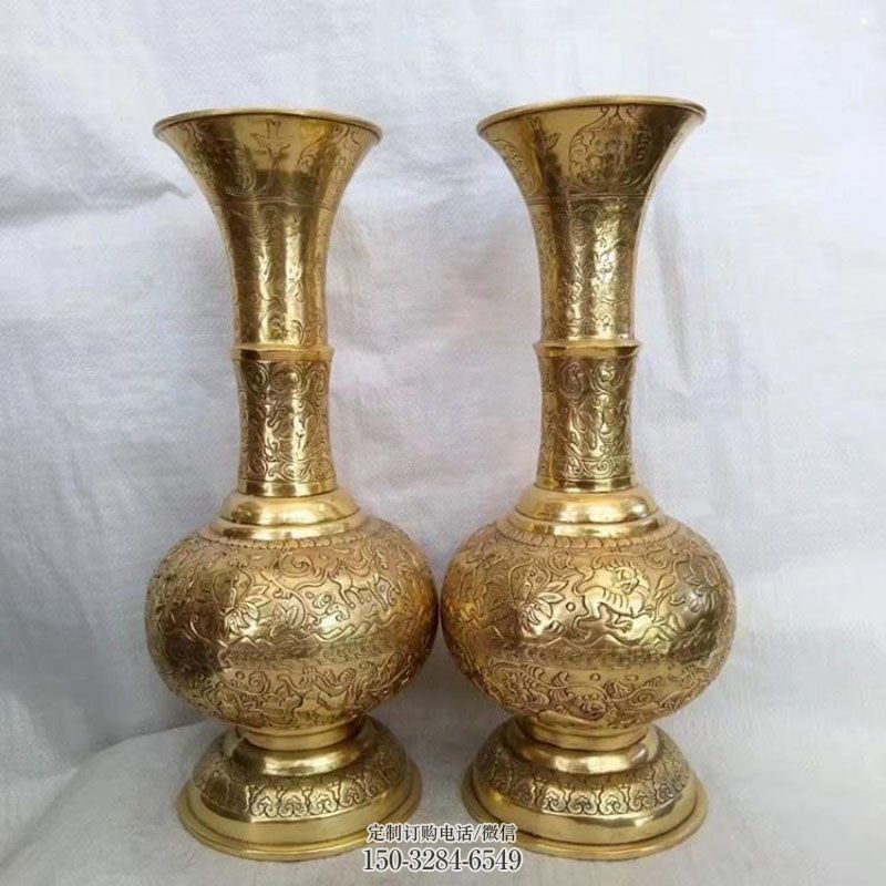 民俗铜花瓶雕塑 景观小品雕塑供需 各类花瓶铜雕塑标准