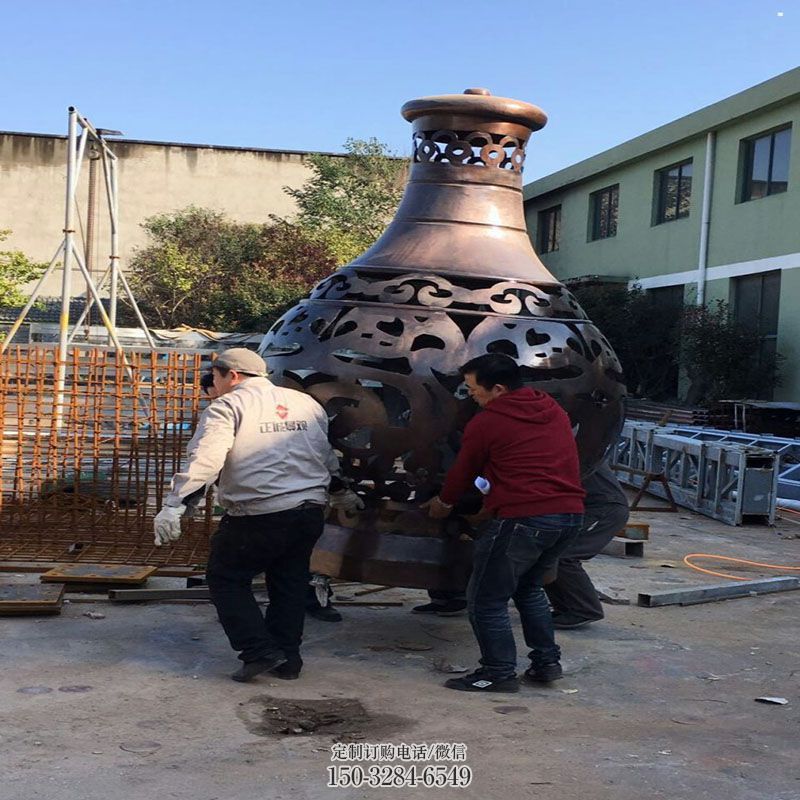 铜花瓶雕塑抽象 园林雕塑摆件订做 园林花瓶铜雕塑摆件订做